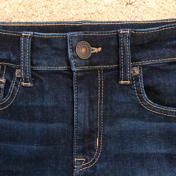 American Eagle Hi Rise Denim Shorts Cut Offs Altered Size 2 Next Level Stretch - Picture 4 of 16
